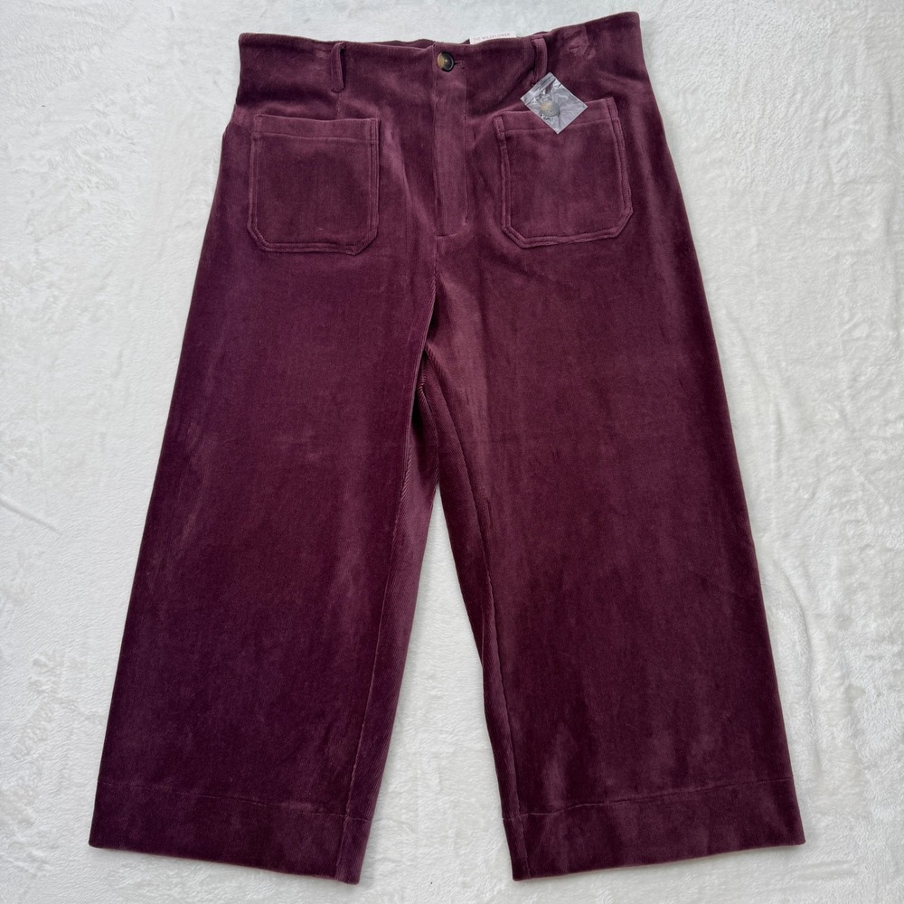Lauren Conrad Pants Womens 18W Plum The Wildflower Wide Crop Corduroy High Rise